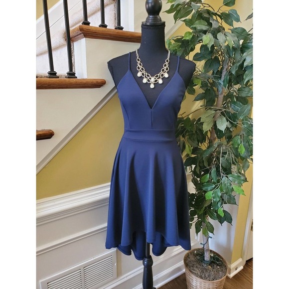 Windsor - Navy Blue - Open Back - Lace Hi-low Dress - Size Small - Picture 10 of 10